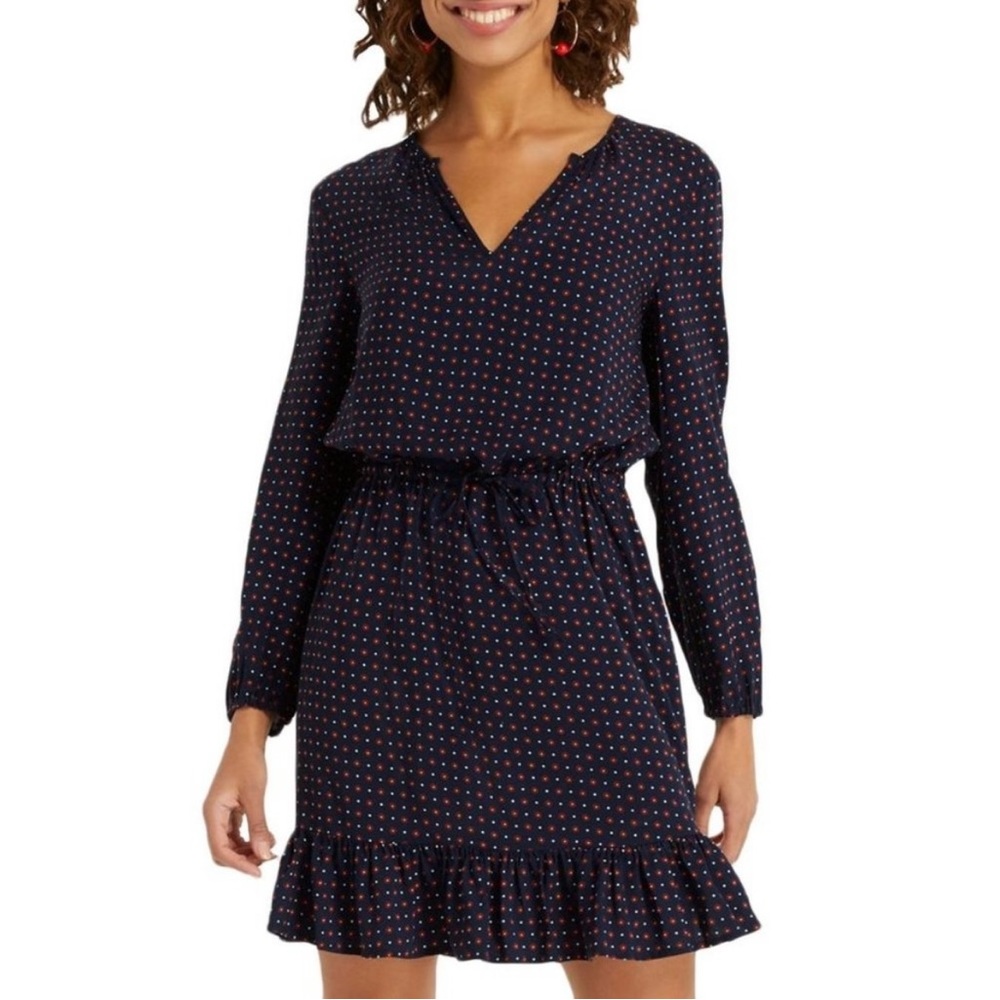 Draper James Navy Nassau Floral Dress - Size Large